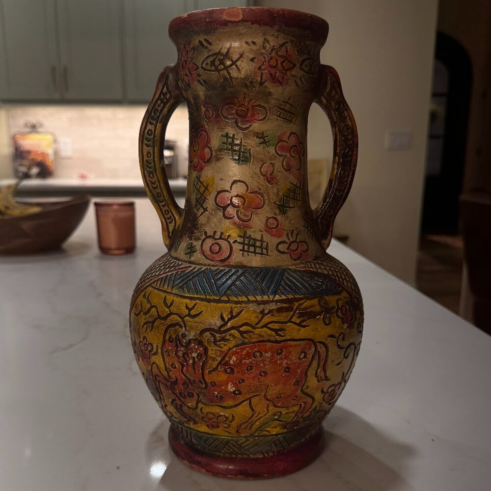 Japanese Majolica Vase - Vintage - Picture 6 of 8